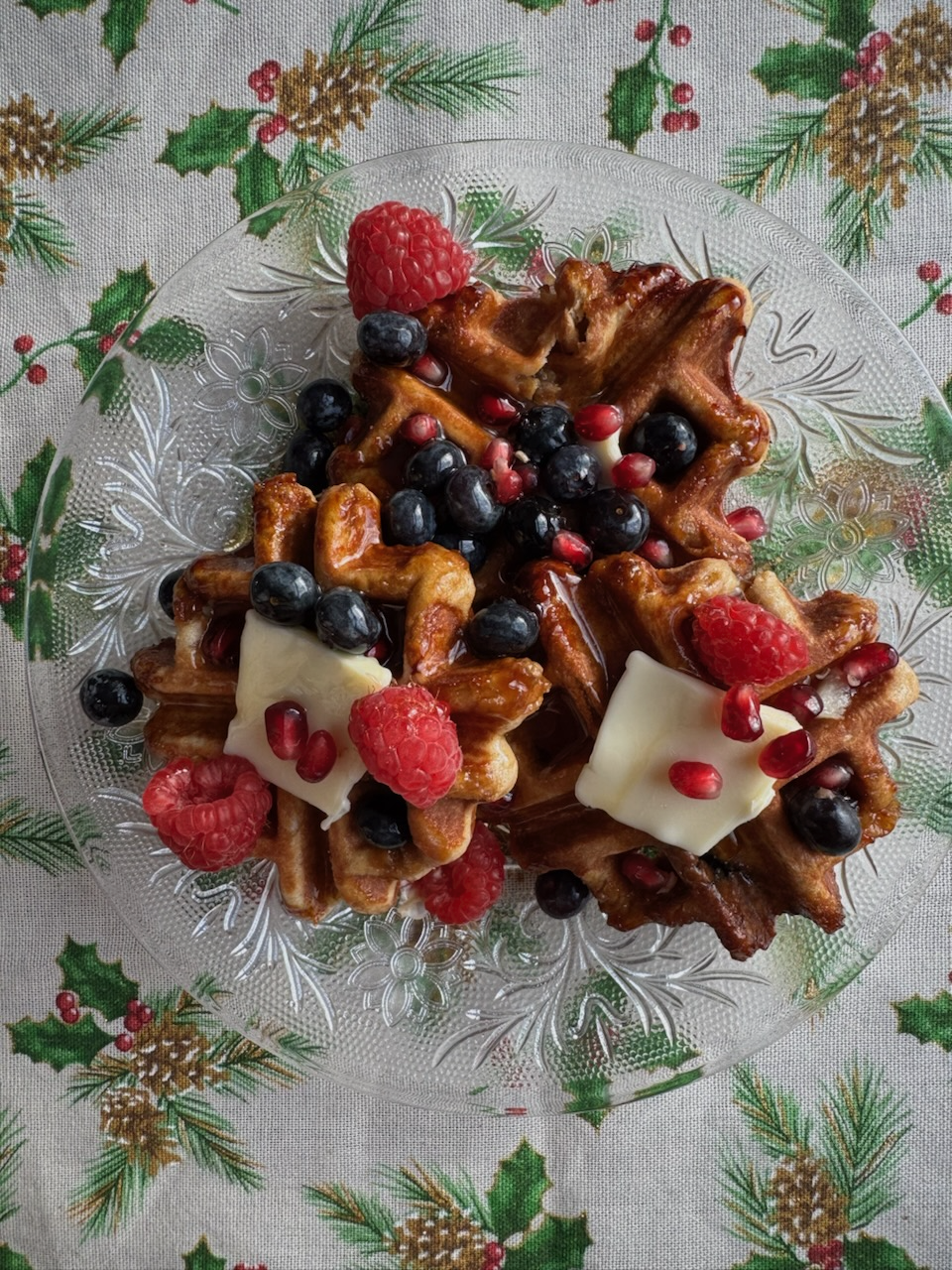 Liége Waffles, made with our Bender Hill Maple Sugar Pearls